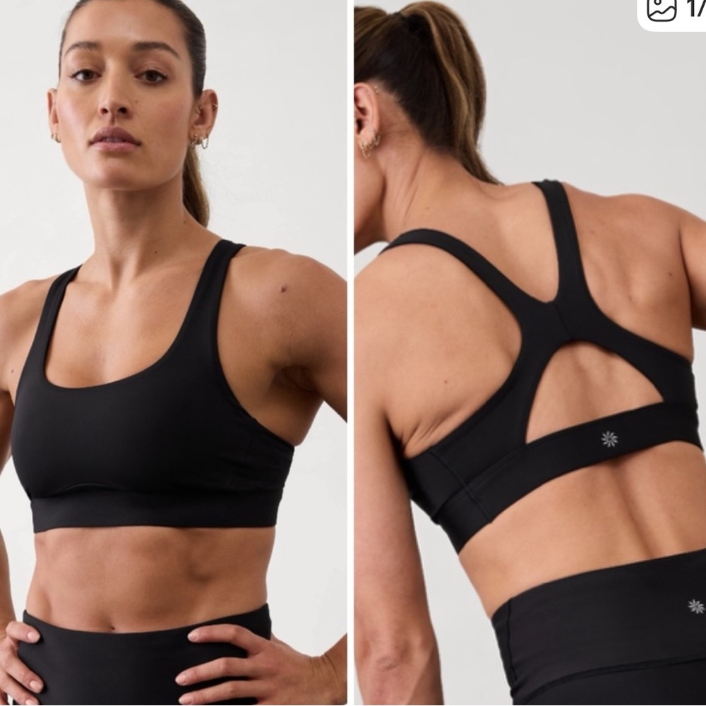 Athleta Black Racerback Sports Bra
